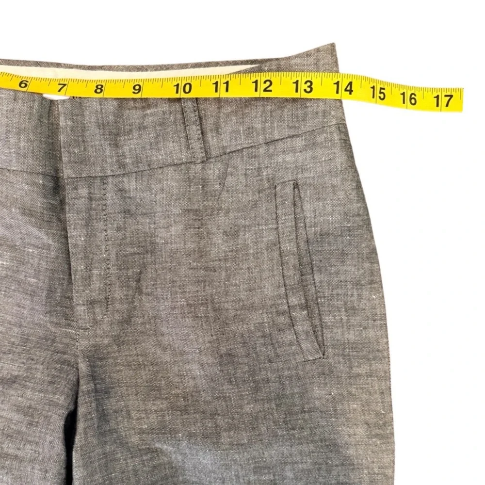 Banana Republic Martin Fit 718 Grey Linen Blend Trouser Pants Classic Petite 0P